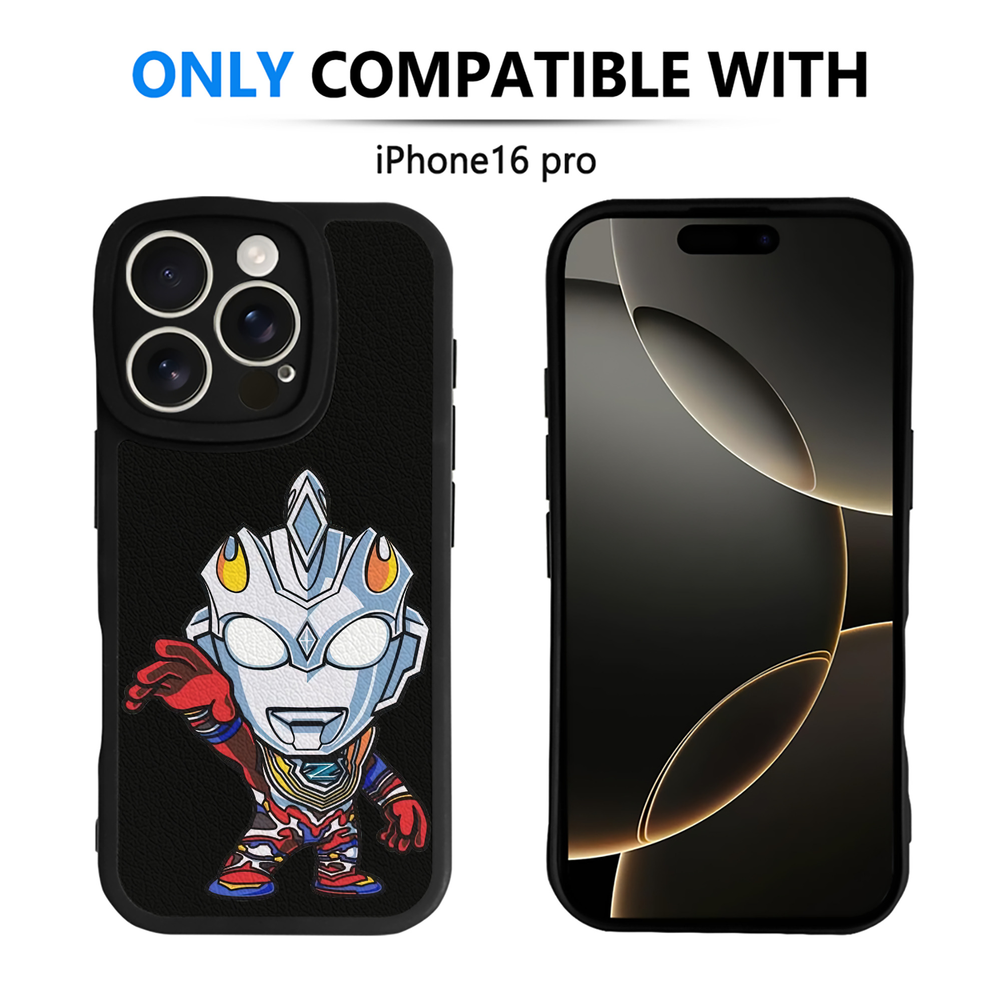 （画像用） ウルトラマン Ultraman 【iPhone 16シリーズ対応】シリコンスマホケース（レザー調） 材質：シリコン